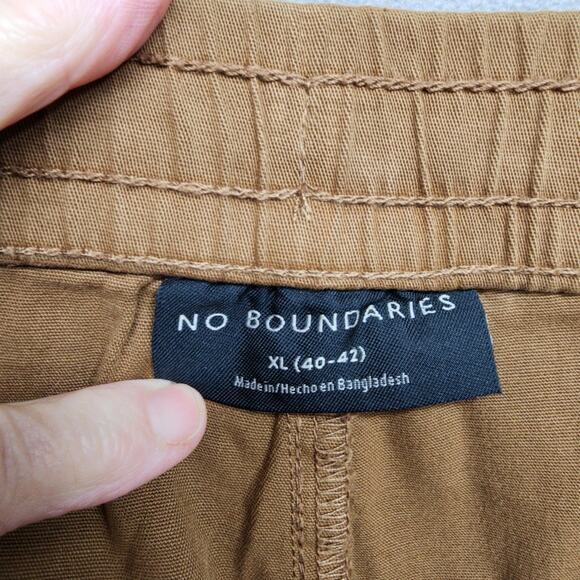 NWT No Boundaries Men’s XL 40-42 Jogger Shorts Brown Stretch Twill Elastic Waist - Picture 7 of 13